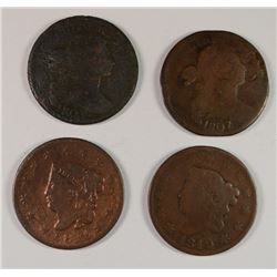(4) LARGE CENTS (03, 07/6, 16, 19)