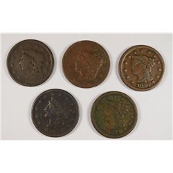 (5) LARGE CENTS (37, 38, 39, 44, 46)