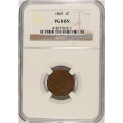1869 INDIAN HEAD CENT NGC VG-8 BN