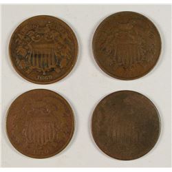 (4) TWO CENT PCS (68, 69, 70, 71)