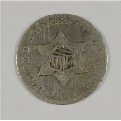 1851 THREE CENT SILVER G/VG