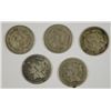 Image 1 : (5) 1867 THREE CENT NICKELS