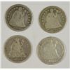 Image 1 : (4) SEATED DIMES (53, 58, 73, 75)