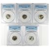 Image 1 : (5) SLABBED ROOSEVELT DIMES (55, 66 SMS, 69-D, 75-D, 96) PCGS 65-67
