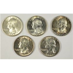 (5) BU WASHINGTON QUARTERS (50-S, 51, 51-D, 51-S, 52)