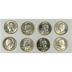 (8) BU WASHINGTON QUARTERS (61, 61-D, 62, 62-D, 63, 63-D, 64, 64-D)