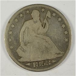 1853-O SEATED HALF DOLLAR G/VG