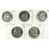 Image 1 : (5) 1959 PROOF FRANKLIN HALF DOLLARS