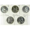 Image 1 : (5) PROOF FRANKLIN HALF DOLLARS (58, 59, 60, 61, 62)