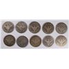 Image 2 : 10 BARBER HALF DOLLARS; 1902, 1907, 2- 1908-O, 1908D, 1910, 1911, 1912-D, 1914-S