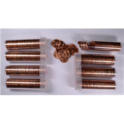 LOT OF ( 8 ) ORIGINAL GEM BU ROLLS OF 1958-D LINCOLN CENTS, NICE RED COINS!