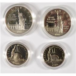 (2) PROOF 1986 STATUE OF LIBERTY  2-pcs SETS: SILVER DOLLARS & CLAD HALF DOLLARS