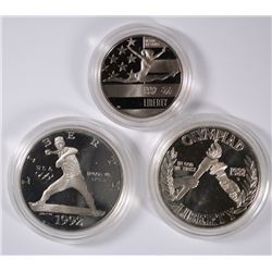 U.S. COMMEMS IN CAPSULES, 1992 OLYMPIC HALF DOLLAR, 1988 & 1992  OLYMPIC DOLLARS