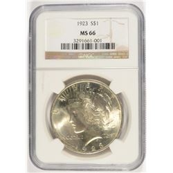 1923 PEACE SILVER DOLLAR NGC MS-66 VERY NICE