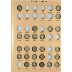 LARGE COLLECTION OF DIMES IN DANSCO ALBUM. 1892-2005 (251 COINS TOTAL)