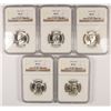 Image 1 : LOT OF ( 5 ) 1946-S WASHINGTON QUARTERS, NGC MS-65