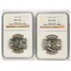 Image 1 : LOT OF ( 2 ) 1957-D FRANKLIN HALF DOLLARS,  NGC MS-64 FBL