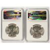 Image 2 : LOT OF ( 2 ) 1957-D FRANKLIN HALF DOLLARS,  NGC MS-64 FBL