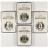 Image 1 : LOT OF ( 4 ) 1958-D FRANKLIN HALF DOLLARS, NGC MS-64 FBL TOUGH!!