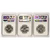 Image 2 : LOT OF ( 3 ) 1959 FRANKLIN HALF DOLLARS, NGC MS-64
