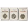 Image 1 : 1959, 63 & 63-D FRANKLIN HALF DOLLAR, NGC MS-64