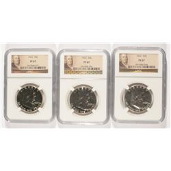 LOT OF ( 3 ) 1962 FRANKLIN HALF DOLLARS, NGC PROOF-67