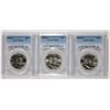 Image 1 : LOT OF ( 3 ) 1958-D FRANKLIN HALF DOLLARS, PCGS MS-64