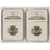 Image 1 : LOT OF ( 2 ) 1945-P SILVER JEFFERSON "WAR" NICKELS, NGC MS-66 TOUGH!