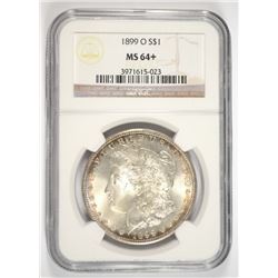 1899-O MORGAN SILVER DOLLAR, NGC MS-64+  LOOKS MS-65