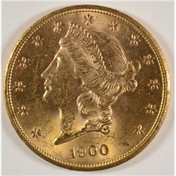 1900 $20 GOLD LIBERTY DOLLAR MS-64 FLASHY, RARE