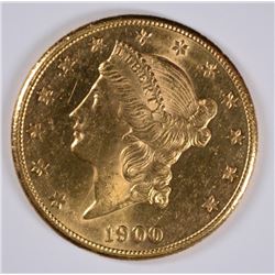 1900-S $20.00 GOLD LIBERTY, MS-64  FLASHY LUSTRE!