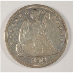 1872 SEATED DOLLAR VF/XF