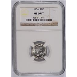 1956 ROOSEVELT DIME, NGC MS-66 FULL TORCH