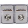 Image 1 : LOT OF ( 2 ) 1946-S WASHINGTON QUARTERS, NGC MS-66