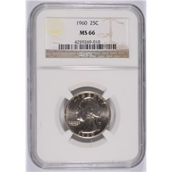 1960 WASHINGTON QUARTER, NGC MS-66 SUPERB!