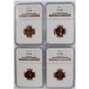 Image 1 : LOT OF ( 4 ) 1962 LINCOLN CENTS, NGC PROOF-67 RED