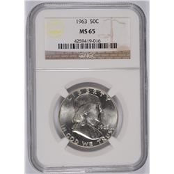 1963 FRANKLIN HALF DOLLAR, NGC MS-65