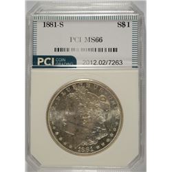 1881-S MORGAN SILVER DOLLAR, PCI MS-66  SUPERB!