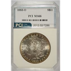 1883-O MORGAN SILVER DOLLAR, PCI MS-66 SUPERB WHITE COIN!