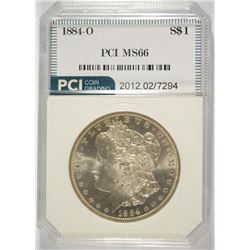 1884-O MORGAN SILVER DOLLAR, PCI MS-66