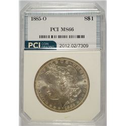 1885-O MORGAN SILVER DOLLAR, PCI MS-66  WHITE!