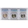 Image 1 : LOT OF ( 3 ) 1955 FRANKLIN HALF DOLLARS, PCGS MS-64