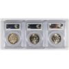Image 2 : LOT OF ( 3 ) 1955 FRANKLIN HALF DOLLARS, PCGS MS-64