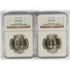 Image 1 : LOT OF ( 2 ) 1963-D FRANKLIN HALF DOLLARS, NGC MS-64 FBL