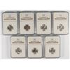 Image 1 : LOT OF ( 7 ) ROOSEVELT DIMES ALL NGC MS-66: ( 3 ) 1954 & ( 4 ) 1956