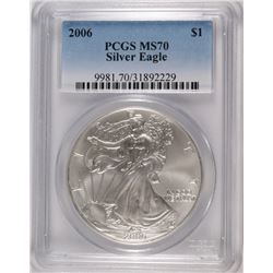 2006 AMERICAN SILVER EAGLE, PCGS MS-70 PERFECT!
