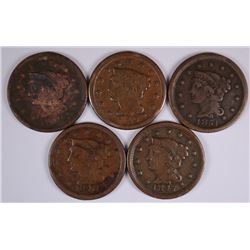(5) LARGE CENTS (47, 48, 49, 50, 51)