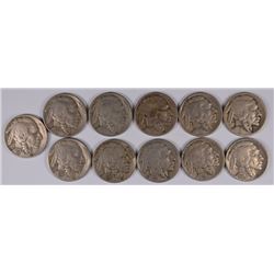 (11) BUFFALO NICKELS (25-D, 25-S, 26-D, 29-S, 30-S, 34, 35, 35-S, 36, 36-S, 37-S