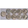 Image 1 : (9) ROOSEVELT DIMES (50, 2-51, 2-53-D, 4-54-D)