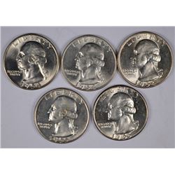 (5) BU WASHINGTON QUARTERS (54, 54-D, 54-S, 55, 55-D)